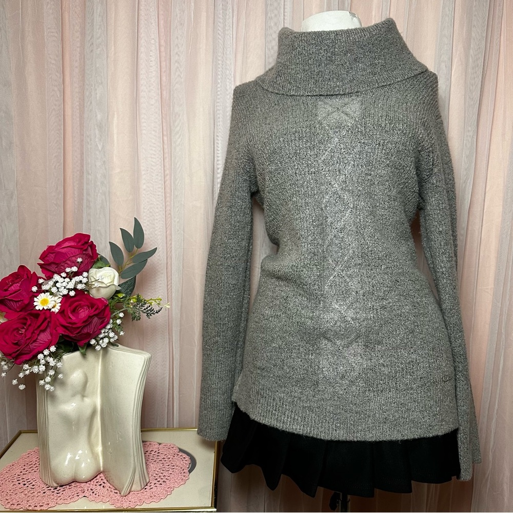 Cozy Calvin Klein Charcoal Women's Turtleneck Sweater